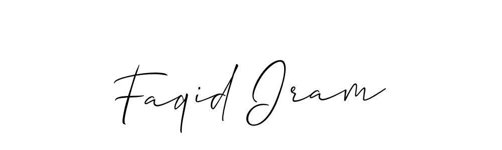 Also You can easily find your signature by using the search form. We will create Faqid Iram name handwritten signature images for you free of cost using Allison_Script sign style. Faqid Iram signature style 2 images and pictures png