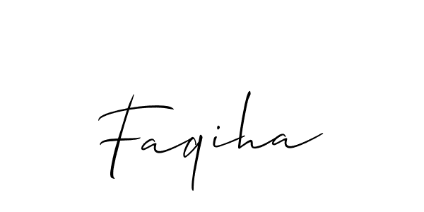 It looks lik you need a new signature style for name Faqiha. Design unique handwritten (Allison_Script) signature with our free signature maker in just a few clicks. Faqiha signature style 2 images and pictures png