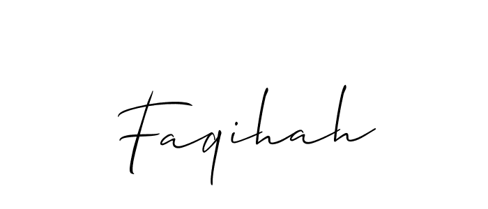 Use a signature maker to create a handwritten signature online. With this signature software, you can design (Allison_Script) your own signature for name Faqihah. Faqihah signature style 2 images and pictures png