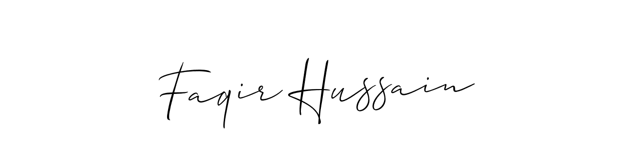 Make a short Faqir Hussain signature style. Manage your documents anywhere anytime using Allison_Script. Create and add eSignatures, submit forms, share and send files easily. Faqir Hussain signature style 2 images and pictures png