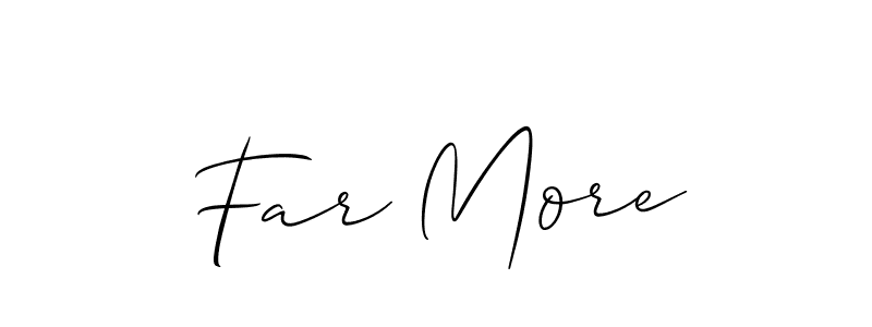The best way (Allison_Script) to make a short signature is to pick only two or three words in your name. The name Far More include a total of six letters. For converting this name. Far More signature style 2 images and pictures png