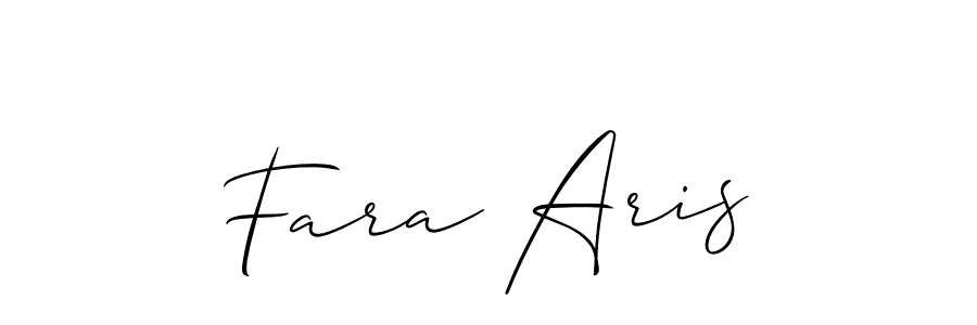The best way (Allison_Script) to make a short signature is to pick only two or three words in your name. The name Fara Aris include a total of six letters. For converting this name. Fara Aris signature style 2 images and pictures png