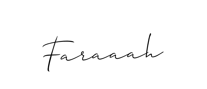 Make a beautiful signature design for name Faraaah. With this signature (Allison_Script) style, you can create a handwritten signature for free. Faraaah signature style 2 images and pictures png