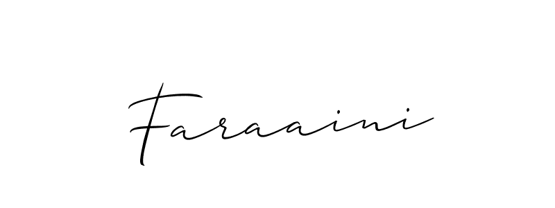 if you are searching for the best signature style for your name Faraaini. so please give up your signature search. here we have designed multiple signature styles  using Allison_Script. Faraaini signature style 2 images and pictures png