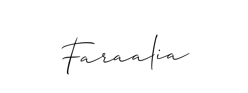 It looks lik you need a new signature style for name Faraalia. Design unique handwritten (Allison_Script) signature with our free signature maker in just a few clicks. Faraalia signature style 2 images and pictures png