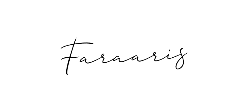 You should practise on your own different ways (Allison_Script) to write your name (Faraaris) in signature. don't let someone else do it for you. Faraaris signature style 2 images and pictures png