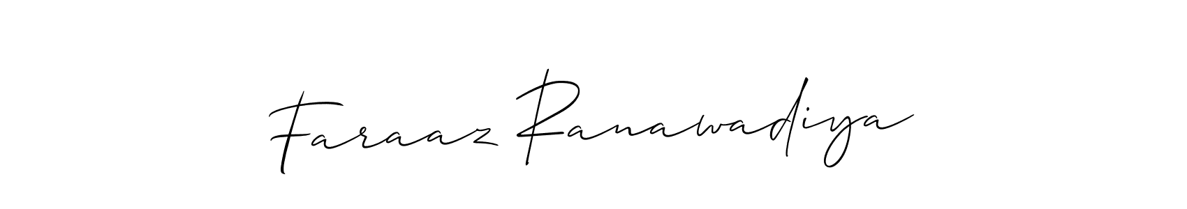 Faraaz Ranawadiya stylish signature style. Best Handwritten Sign (Allison_Script) for my name. Handwritten Signature Collection Ideas for my name Faraaz Ranawadiya. Faraaz Ranawadiya signature style 2 images and pictures png