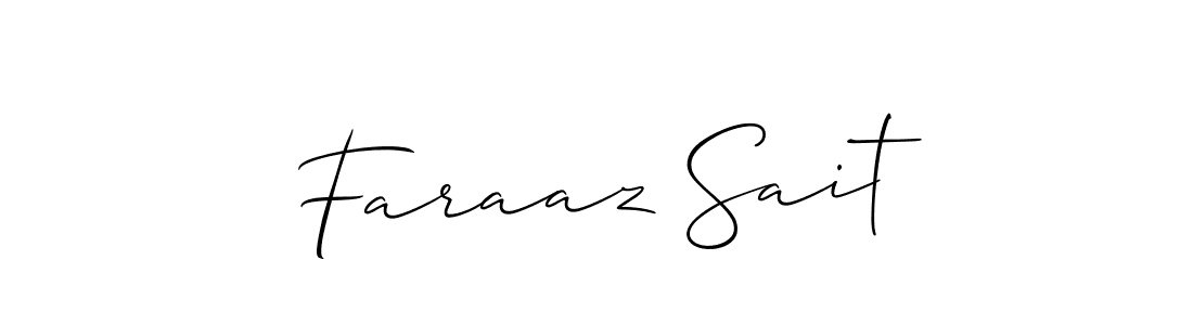 Similarly Allison_Script is the best handwritten signature design. Signature creator online .You can use it as an online autograph creator for name Faraaz Sait. Faraaz Sait signature style 2 images and pictures png