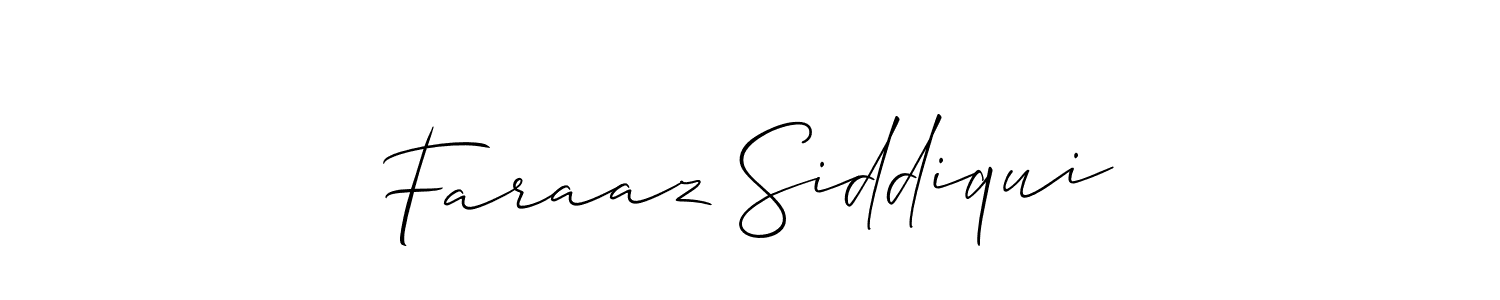 Create a beautiful signature design for name Faraaz Siddiqui. With this signature (Allison_Script) fonts, you can make a handwritten signature for free. Faraaz Siddiqui signature style 2 images and pictures png