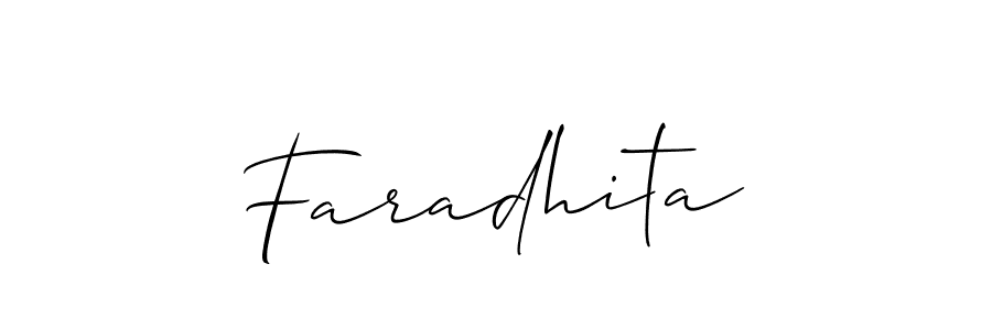 Faradhita stylish signature style. Best Handwritten Sign (Allison_Script) for my name. Handwritten Signature Collection Ideas for my name Faradhita. Faradhita signature style 2 images and pictures png