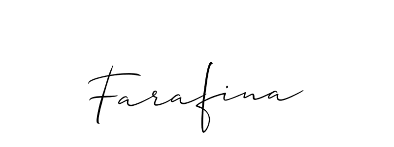 Make a beautiful signature design for name Farafina. With this signature (Allison_Script) style, you can create a handwritten signature for free. Farafina signature style 2 images and pictures png