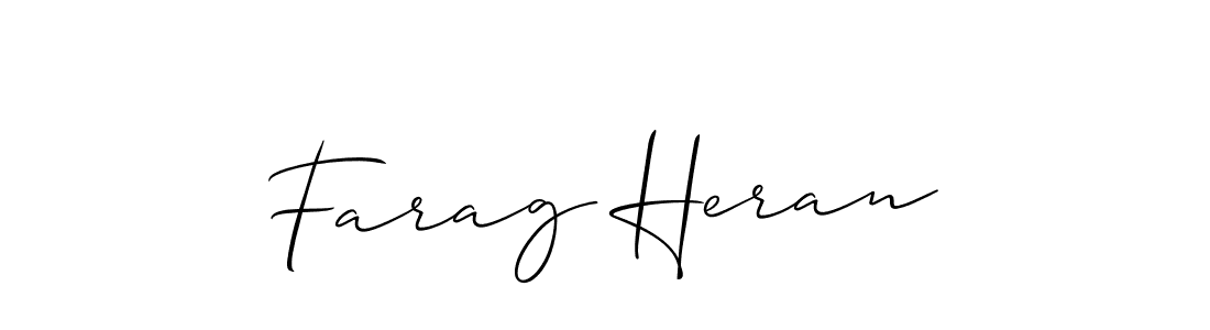 Check out images of Autograph of Farag Heran name. Actor Farag Heran Signature Style. Allison_Script is a professional sign style online. Farag Heran signature style 2 images and pictures png