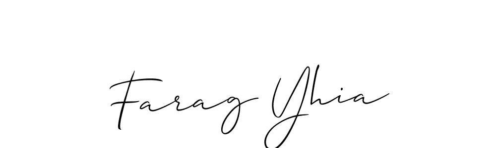Make a beautiful signature design for name Farag Yhia. With this signature (Allison_Script) style, you can create a handwritten signature for free. Farag Yhia signature style 2 images and pictures png
