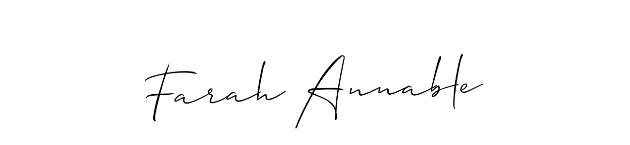 Once you've used our free online signature maker to create your best signature Allison_Script style, it's time to enjoy all of the benefits that Farah Annable name signing documents. Farah Annable signature style 2 images and pictures png