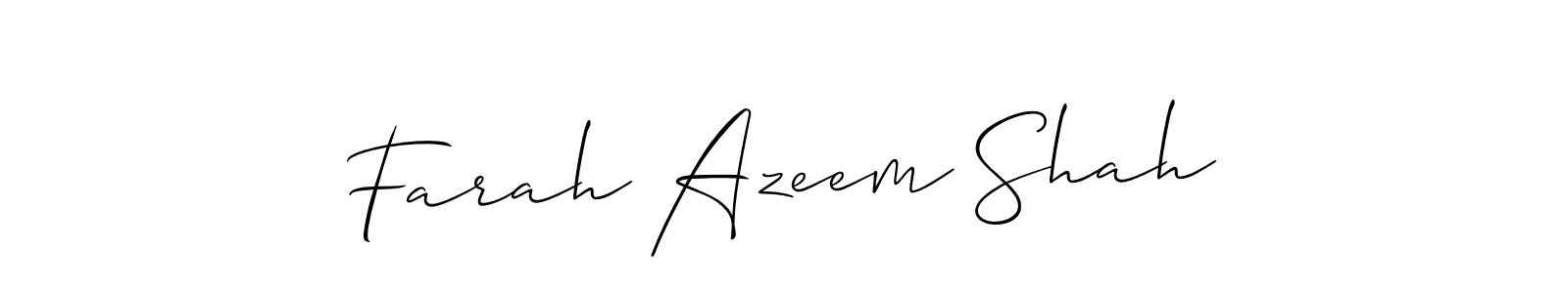 You can use this online signature creator to create a handwritten signature for the name Farah Azeem Shah. This is the best online autograph maker. Farah Azeem Shah signature style 2 images and pictures png