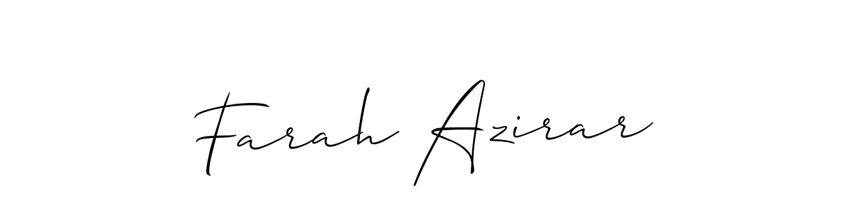 Use a signature maker to create a handwritten signature online. With this signature software, you can design (Allison_Script) your own signature for name Farah Azirar. Farah Azirar signature style 2 images and pictures png