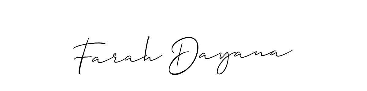 Design your own signature with our free online signature maker. With this signature software, you can create a handwritten (Allison_Script) signature for name Farah Dayana. Farah Dayana signature style 2 images and pictures png