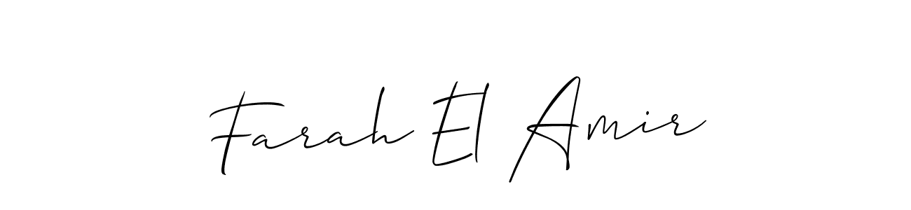 Create a beautiful signature design for name Farah El Amir. With this signature (Allison_Script) fonts, you can make a handwritten signature for free. Farah El Amir signature style 2 images and pictures png