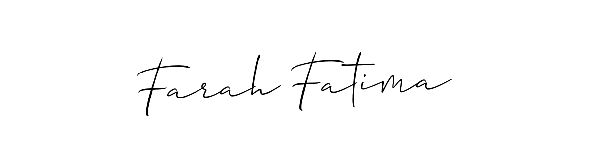 The best way (Allison_Script) to make a short signature is to pick only two or three words in your name. The name Farah Fatima include a total of six letters. For converting this name. Farah Fatima signature style 2 images and pictures png