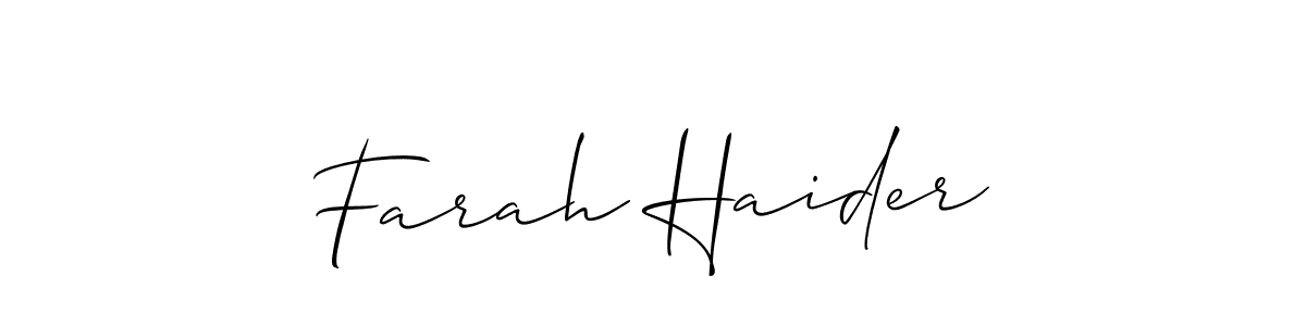 How to make Farah Haider signature? Allison_Script is a professional autograph style. Create handwritten signature for Farah Haider name. Farah Haider signature style 2 images and pictures png