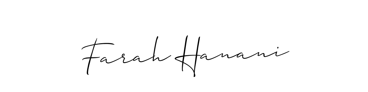 Similarly Allison_Script is the best handwritten signature design. Signature creator online .You can use it as an online autograph creator for name Farah Hanani. Farah Hanani signature style 2 images and pictures png