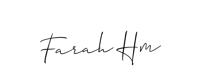 Allison_Script is a professional signature style that is perfect for those who want to add a touch of class to their signature. It is also a great choice for those who want to make their signature more unique. Get Farah Hm name to fancy signature for free. Farah Hm signature style 2 images and pictures png