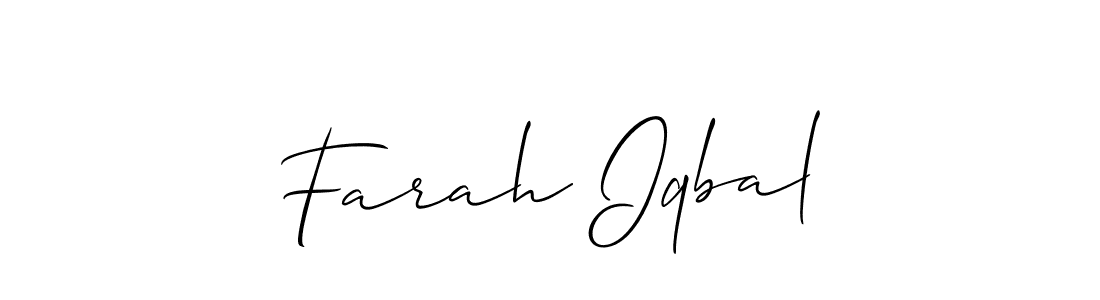 How to make Farah Iqbal signature? Allison_Script is a professional autograph style. Create handwritten signature for Farah Iqbal name. Farah Iqbal signature style 2 images and pictures png