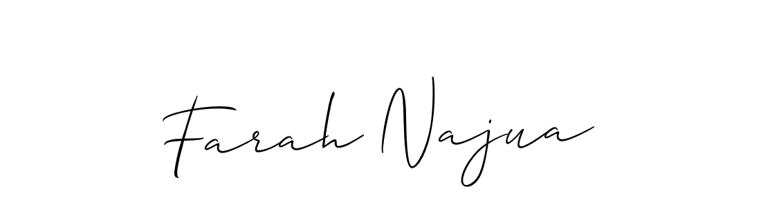 if you are searching for the best signature style for your name Farah Najua. so please give up your signature search. here we have designed multiple signature styles  using Allison_Script. Farah Najua signature style 2 images and pictures png