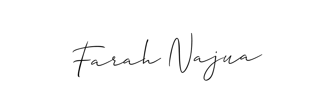 if you are searching for the best signature style for your name Farah Najua. so please give up your signature search. here we have designed multiple signature styles  using Allison_Script. Farah Najua signature style 2 images and pictures png