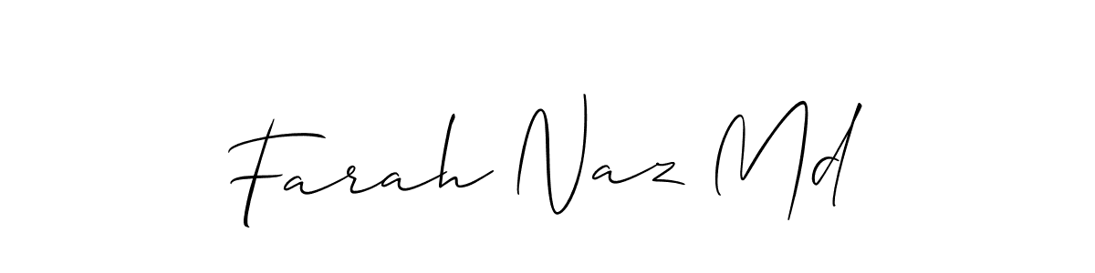 Also You can easily find your signature by using the search form. We will create Farah Naz Md name handwritten signature images for you free of cost using Allison_Script sign style. Farah Naz Md signature style 2 images and pictures png