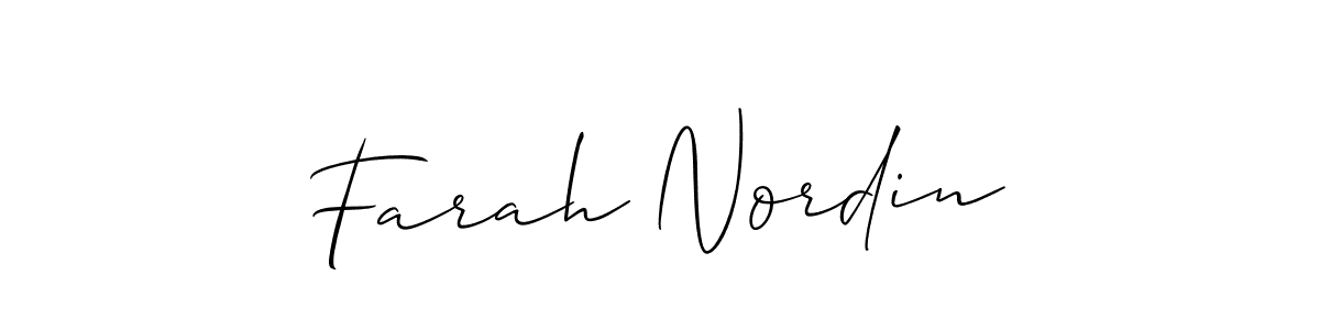 Design your own signature with our free online signature maker. With this signature software, you can create a handwritten (Allison_Script) signature for name Farah Nordin. Farah Nordin signature style 2 images and pictures png