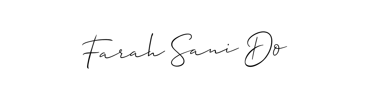 Design your own signature with our free online signature maker. With this signature software, you can create a handwritten (Allison_Script) signature for name Farah Sani Do. Farah Sani Do signature style 2 images and pictures png