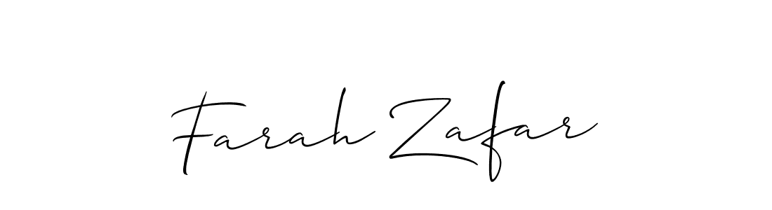 How to make Farah Zafar name signature. Use Allison_Script style for creating short signs online. This is the latest handwritten sign. Farah Zafar signature style 2 images and pictures png