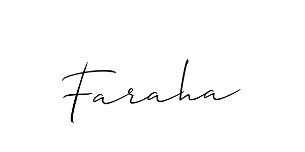 How to make Faraha signature? Allison_Script is a professional autograph style. Create handwritten signature for Faraha name. Faraha signature style 2 images and pictures png