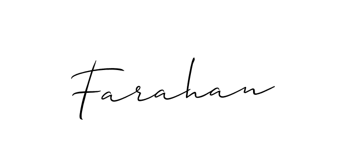 Use a signature maker to create a handwritten signature online. With this signature software, you can design (Allison_Script) your own signature for name Farahan. Farahan signature style 2 images and pictures png