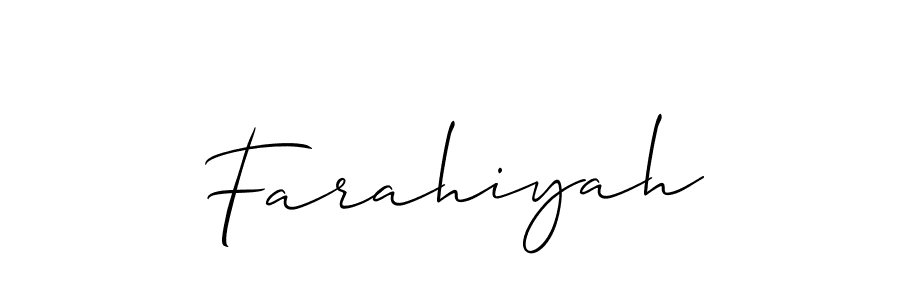 How to make Farahiyah signature? Allison_Script is a professional autograph style. Create handwritten signature for Farahiyah name. Farahiyah signature style 2 images and pictures png