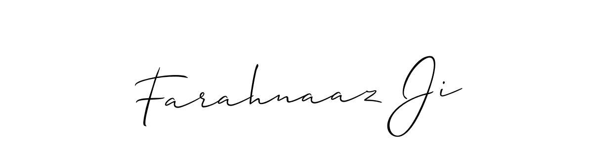 if you are searching for the best signature style for your name Farahnaaz Ji. so please give up your signature search. here we have designed multiple signature styles  using Allison_Script. Farahnaaz Ji signature style 2 images and pictures png