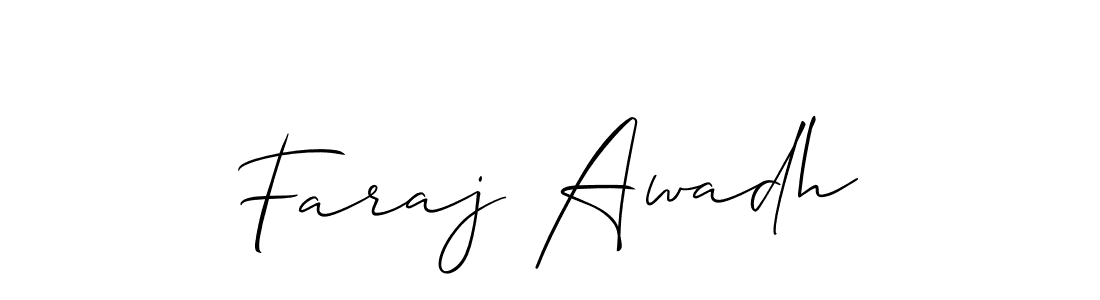 Make a short Faraj Awadh signature style. Manage your documents anywhere anytime using Allison_Script. Create and add eSignatures, submit forms, share and send files easily. Faraj Awadh signature style 2 images and pictures png