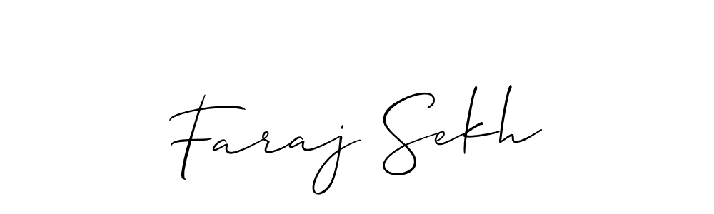 if you are searching for the best signature style for your name Faraj Sekh. so please give up your signature search. here we have designed multiple signature styles  using Allison_Script. Faraj Sekh signature style 2 images and pictures png