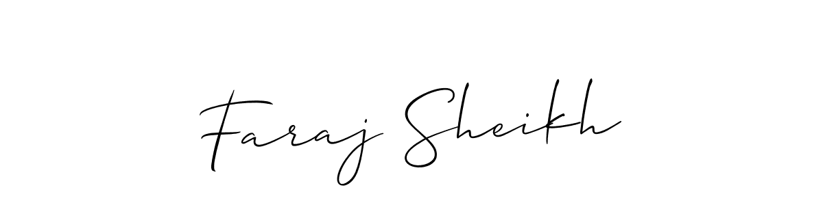 Faraj Sheikh stylish signature style. Best Handwritten Sign (Allison_Script) for my name. Handwritten Signature Collection Ideas for my name Faraj Sheikh. Faraj Sheikh signature style 2 images and pictures png