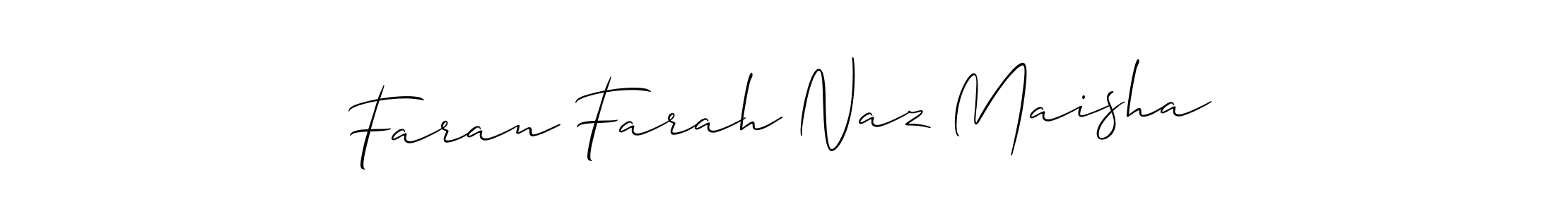Also You can easily find your signature by using the search form. We will create Faran Farah Naz Maisha name handwritten signature images for you free of cost using Allison_Script sign style. Faran Farah Naz Maisha signature style 2 images and pictures png