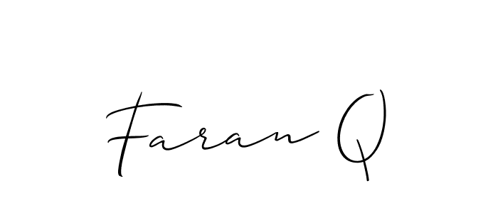 Also You can easily find your signature by using the search form. We will create Faran Q name handwritten signature images for you free of cost using Allison_Script sign style. Faran Q signature style 2 images and pictures png