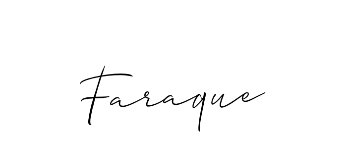 Faraque stylish signature style. Best Handwritten Sign (Allison_Script) for my name. Handwritten Signature Collection Ideas for my name Faraque. Faraque signature style 2 images and pictures png