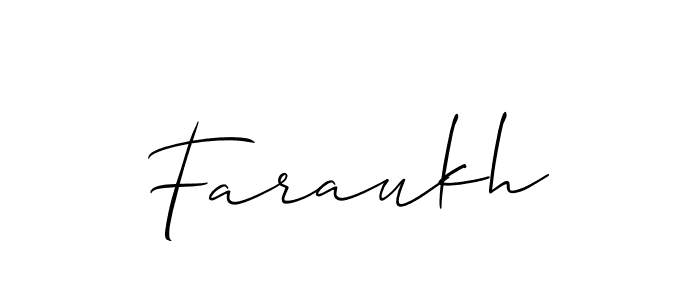 Create a beautiful signature design for name Faraukh. With this signature (Allison_Script) fonts, you can make a handwritten signature for free. Faraukh signature style 2 images and pictures png