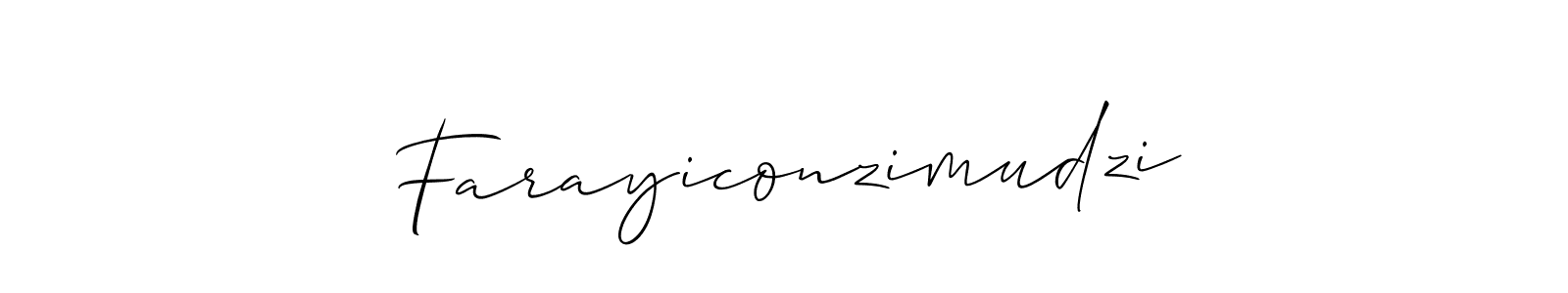 Also You can easily find your signature by using the search form. We will create Farayiconzimudzi name handwritten signature images for you free of cost using Allison_Script sign style. Farayiconzimudzi signature style 2 images and pictures png