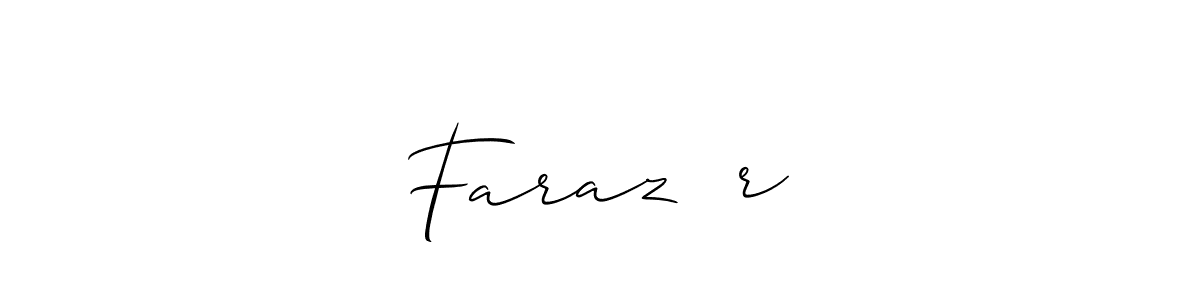 Also You can easily find your signature by using the search form. We will create Faraz♥️r name handwritten signature images for you free of cost using Allison_Script sign style. Faraz♥️r signature style 2 images and pictures png