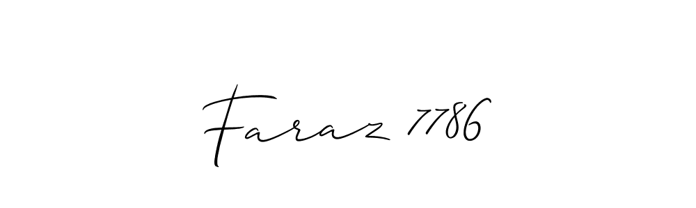 How to make Faraz 7786 name signature. Use Allison_Script style for creating short signs online. This is the latest handwritten sign. Faraz 7786 signature style 2 images and pictures png