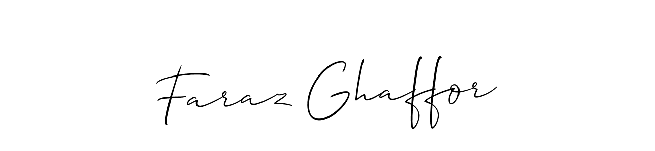 Make a short Faraz Ghaffor signature style. Manage your documents anywhere anytime using Allison_Script. Create and add eSignatures, submit forms, share and send files easily. Faraz Ghaffor signature style 2 images and pictures png