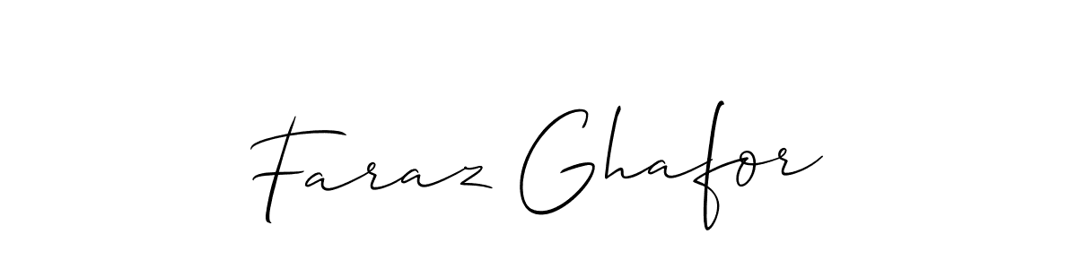 Similarly Allison_Script is the best handwritten signature design. Signature creator online .You can use it as an online autograph creator for name Faraz Ghafor. Faraz Ghafor signature style 2 images and pictures png