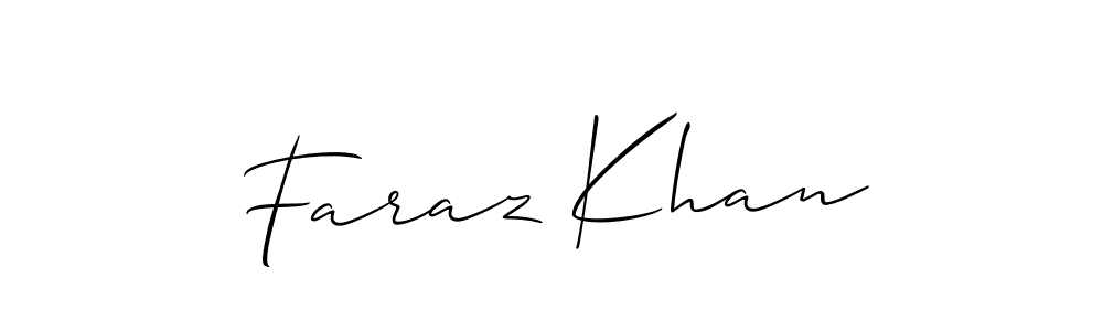 Make a beautiful signature design for name Faraz Khan. With this signature (Allison_Script) style, you can create a handwritten signature for free. Faraz Khan signature style 2 images and pictures png